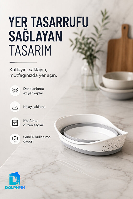 Katlanır Pirinç Süzgeci Ev Mutfak Banyo Pratik Kullanım Ürünü
