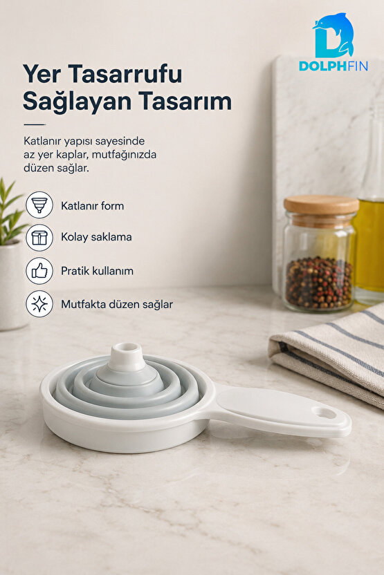 Katlanır Huni Mutfak Pratik Kullanım Gereci