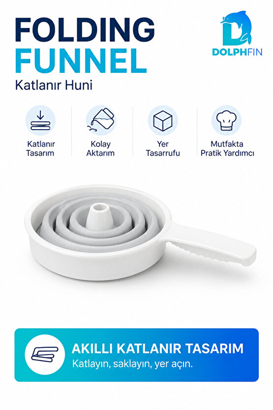 Katlanır Huni Mutfak Pratik Kullanım Gereci