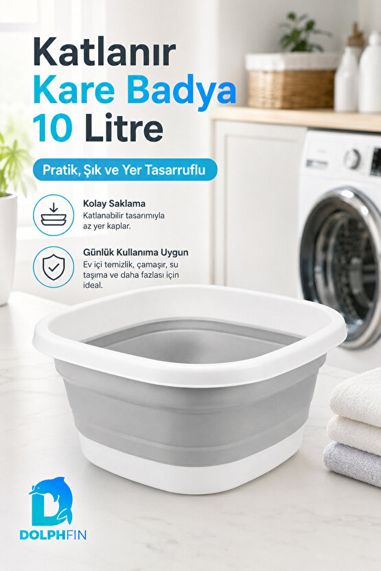 Katlanır Badya 10 LT Mutfak Hazırlık ve Hamur Yoğurma Kabı