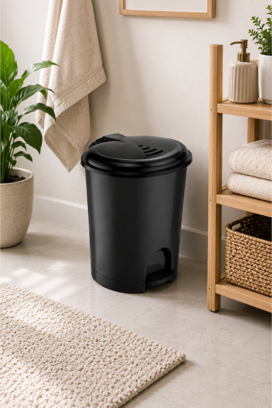 12 Litre Pedallı Çöp Kovası Plastik Kapaklı Banyo Mutfak Ofis Çöp Kutusu