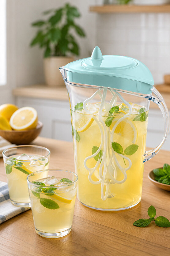 Mixer Sürahi 2,6 Lt Kapaklı Ayran Karıştırıcı Plastik Sürahi