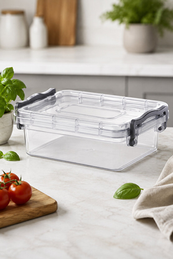 Midi Box Saklama Kabı 3,5 L Kapaklı Plastik Mutfak Düzenleyici