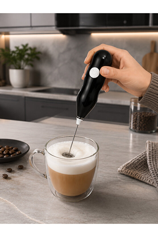 Elektrikli Süt Köpürtücü Kahve Köpürtücü El Mikseri Cappuccino Latte Frappe Çırpıcı
