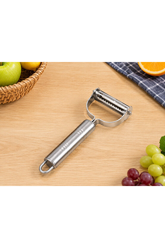 Paslanmaz Çelik Julienne Sebze Soyacağı Profesyonel Meyve Soyucu Ergonomik Saplı