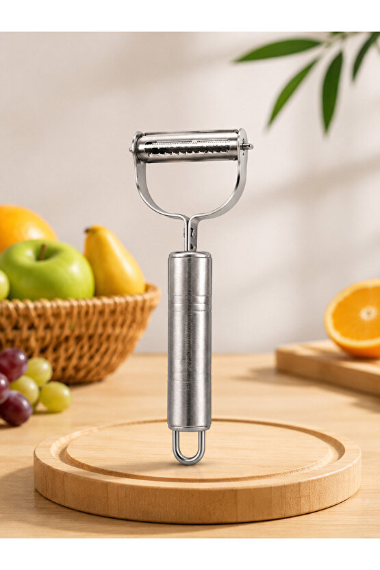 Paslanmaz Çelik Julienne Sebze Soyacağı Profesyonel Meyve Soyucu Ergonomik Saplı