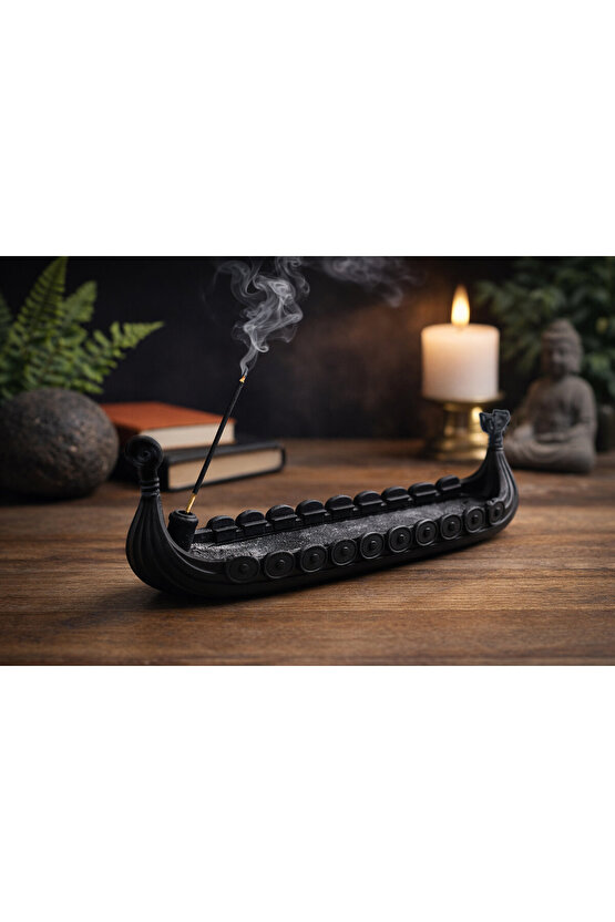 Tütsülük Viking Gemi Modeli 3D Baskı Dekoratif Tütsü Tutucu