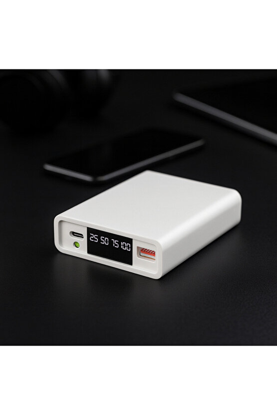 Enr-p1025dc 10000 Mah 2.1 Amper Led Göstergeli Powerbank Beyaz
