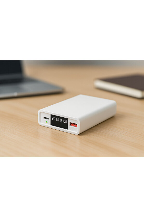 Enr-p1025dc 10000 Mah 2.1 Amper Led Göstergeli Powerbank Beyaz