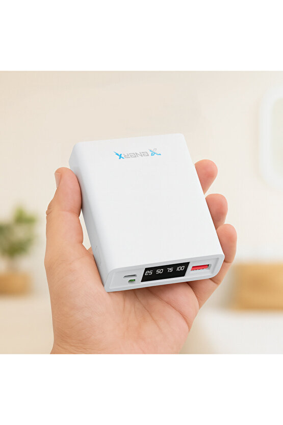 Enr-p1025dc 10000 Mah 2.1 Amper Led Göstergeli Powerbank Beyaz