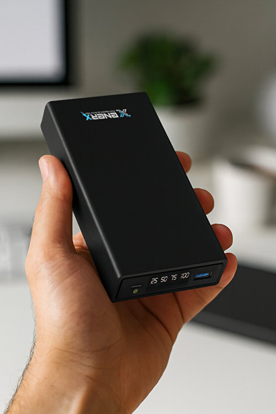 Enr-p2025dc 20.000 Mah 2.1 Amper Led Göstergeli Powerbank Siyah
