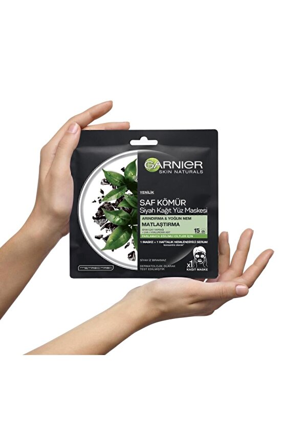 Skin Naturals Kömürlü Kağıt Yüz Maskesi Siyah Çay-3lü Set