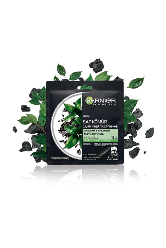 Skin Naturals Kömürlü Kağıt Yüz Maskesi Siyah Çay-3lü Set