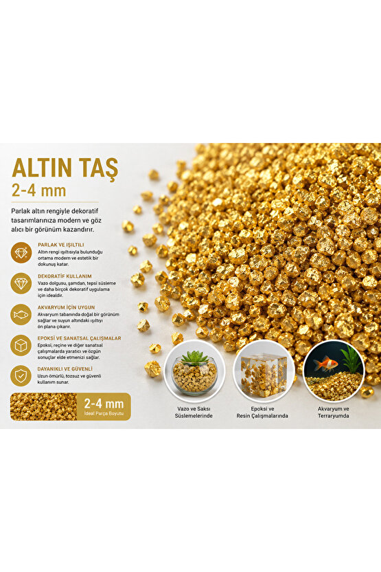 Dekoratif Doğal Taş 2-4 mm | Epoksi, Teraryum, Akvaryum, Saksı ve Resin Art -100 gr