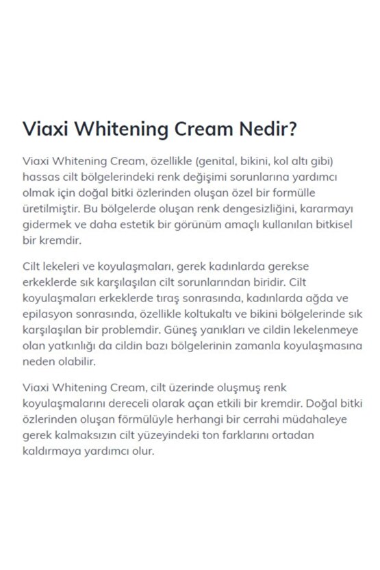 Whitening Cream 50ml - Hassas Bölge Beyazlatıcı Krem