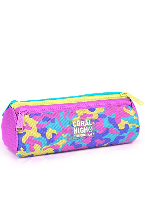 Kids Pembe Sarı Lavanta Kamuflaj Desenli 3’lü Okul Çanta Seti SET0133201