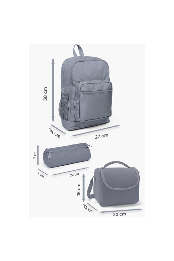 Çok Renkli Piksel Kalp 3’lü Okul Çanta Seti SET33208