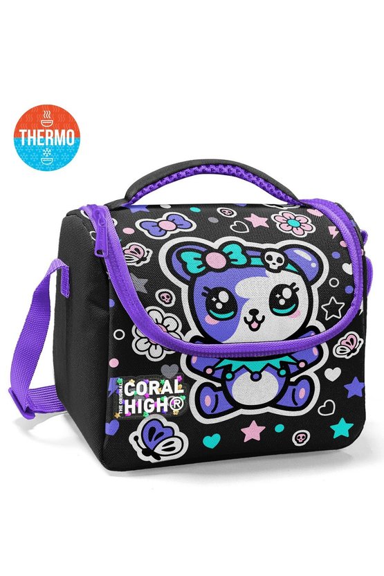 Kids Siyah Ayıcık Desenli Thermo Beslenme Çantası 37142