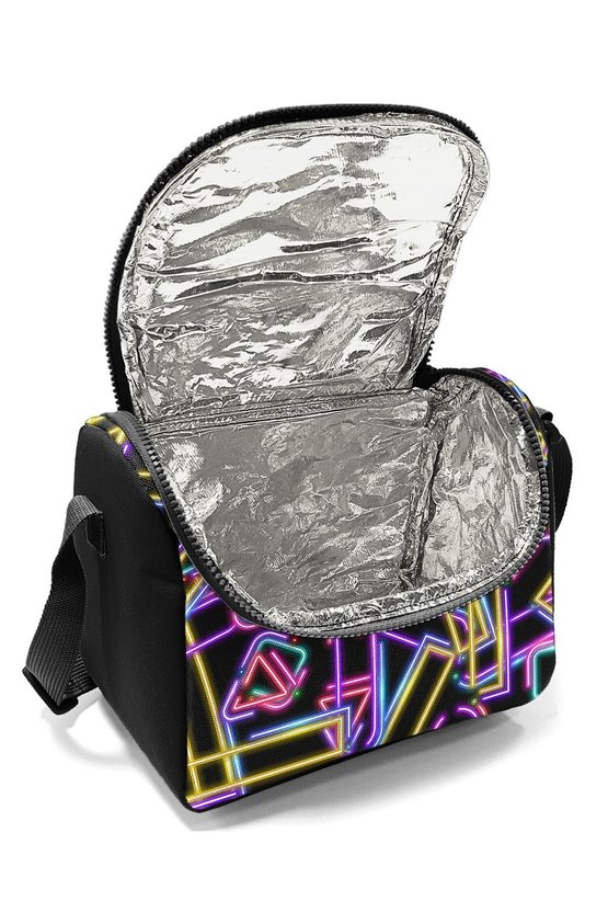 Kids Siyah Renkli Neon Desenli Thermo Beslenme Çantası 37148