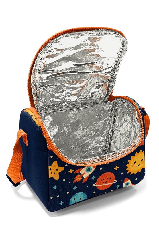 Kids Lacivert Uzay Desenli Thermo Beslenme Çantası 37160