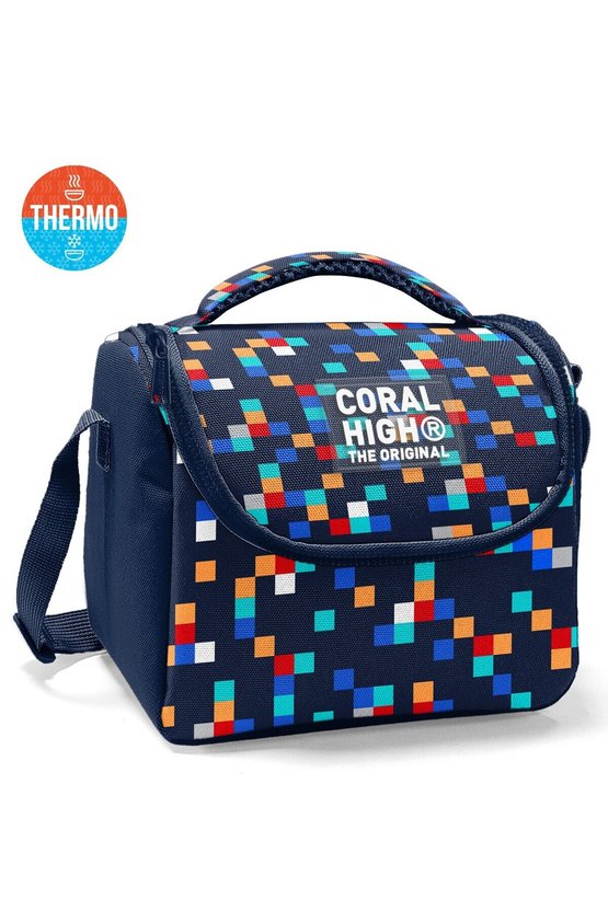 Kids Lacivert Geometrik Desenli Thermo Beslenme Çantası 37135