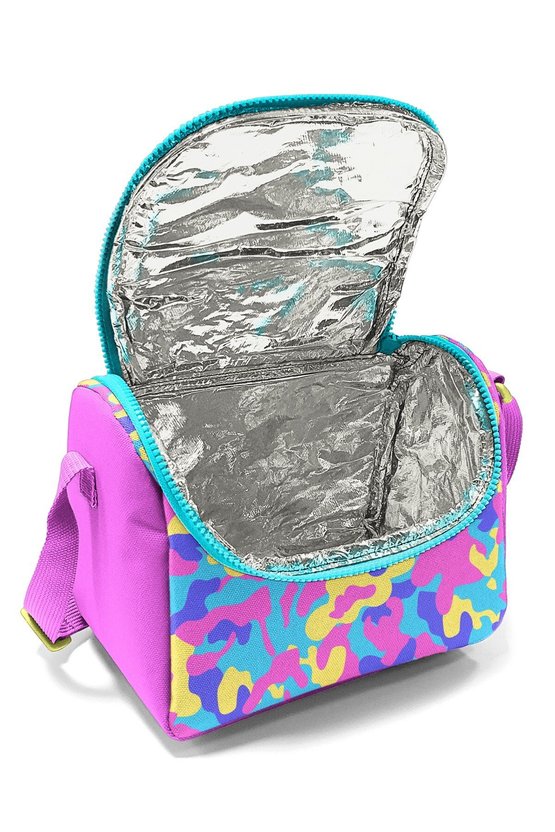 Kids Pembe Sarı Lavanta Kamuflaj Desenli Thermo Beslenme Çantası 37101