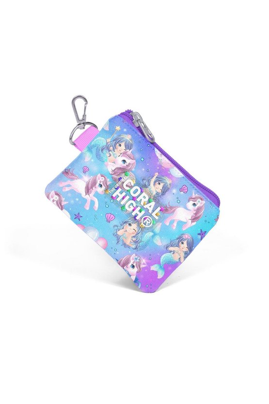 Kids Mor Pembe Unicorn Deniz Kızı Desenli Bozuk Para Çantası 21916