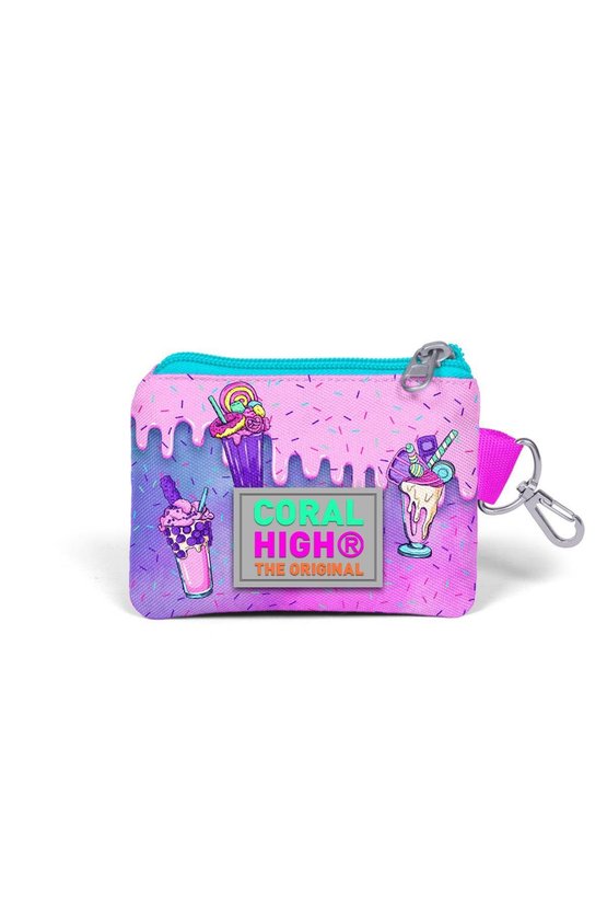 Kids Pembe Mor Milkshake Dondurma Desenli Para Çantası 21878