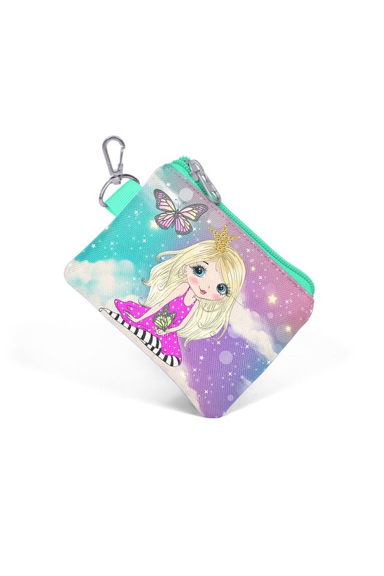 Kids Pembe Su Yeşili Unicornlu Kız Desenli Bozuk Para Çantası 21833