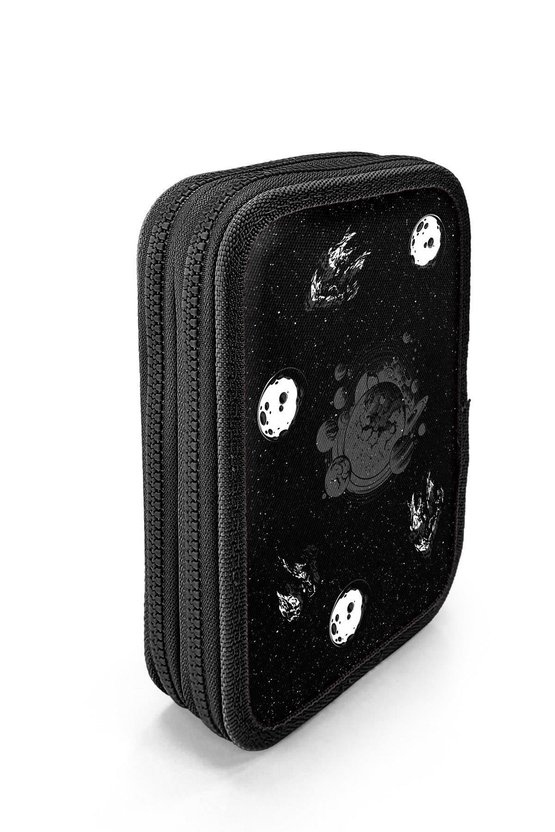 Siyah Galaxy Desenli Çift Katlı Kalem Çanta 11148