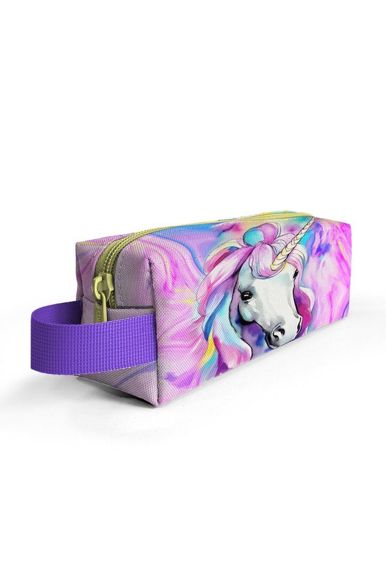 Kids Renkli Unicorn Desenli Kalem Çantası 22074