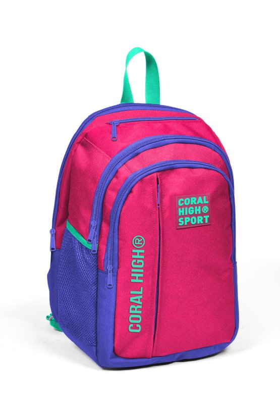 Sport Neon Mercan Lavanta Beş Bölmeli Usb Şarjlı Kulaklık Çıkışlı Sırt Çantası 23244