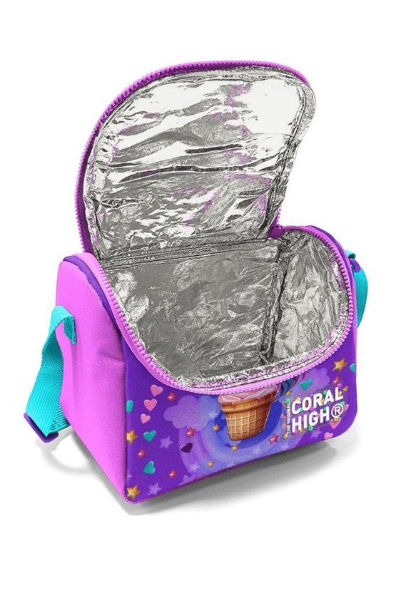 GOSHOPYA Mor Pembe Unicorn Dondurma Desenli 3’lü Okul Çanta Seti GOSET0114421