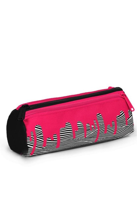 GOSHOPYA Pembe Siyah Beyaz Desenli 3’lü Okul Çanta Seti GOSET0123678
