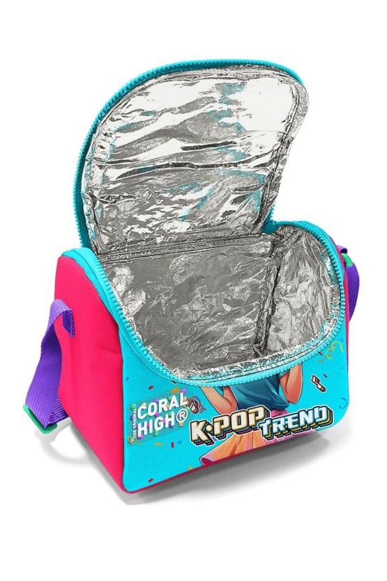 GOSHOPYA Pembe Turkuaz K-Pop Desenli 3’lü Okul Çanta Seti GOSET0114427