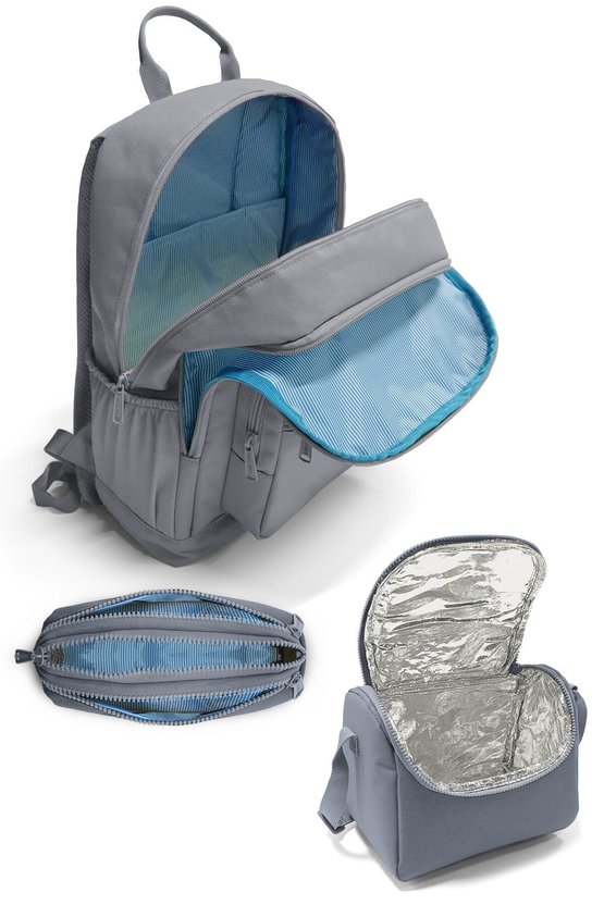 Mor Beyaz Geometrik Desenli 3 lü Okul Çanta Seti SET0123683