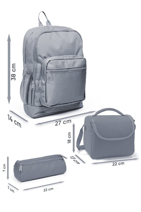 Kids Renkli Çizgili 3 lü Okul Çanta Seti SET0123770