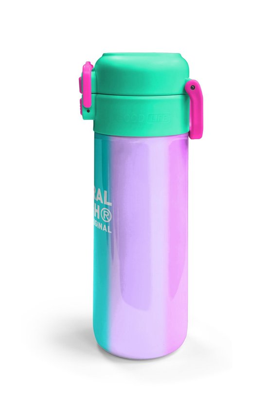 Kids Renkli Çizgili Pipetli ve Direkt İçim Çelik Termos 500 ml 31844