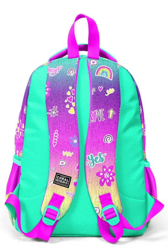 Kids Pembe Su Yeşili Flamingo Desenli 3’lü Okul Çanta Seti SET0123647