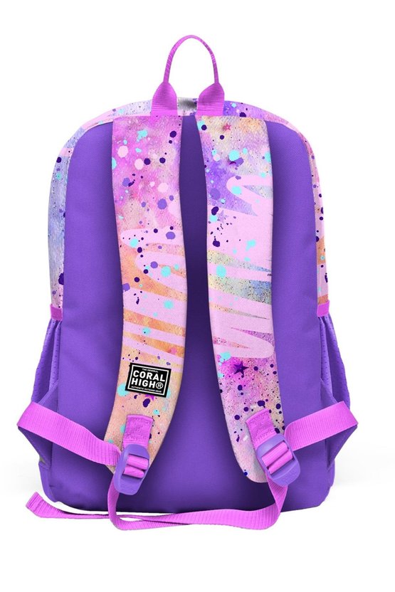 YAYGAN Coral High Kids Pembe Mor Fashion Girl Desenli 3’lü Okul Çanta Seti 23755-MİX3