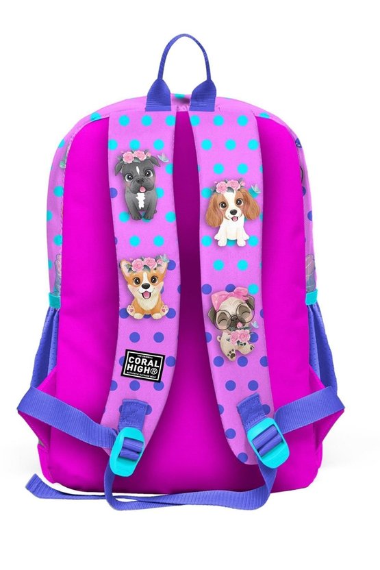 Kids Pembe Köpek Desenli 3LÜ Okul Çantası SETİ