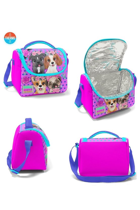 Kids Pembe Köpek Desenli 3LÜ Okul Çantası SETİ