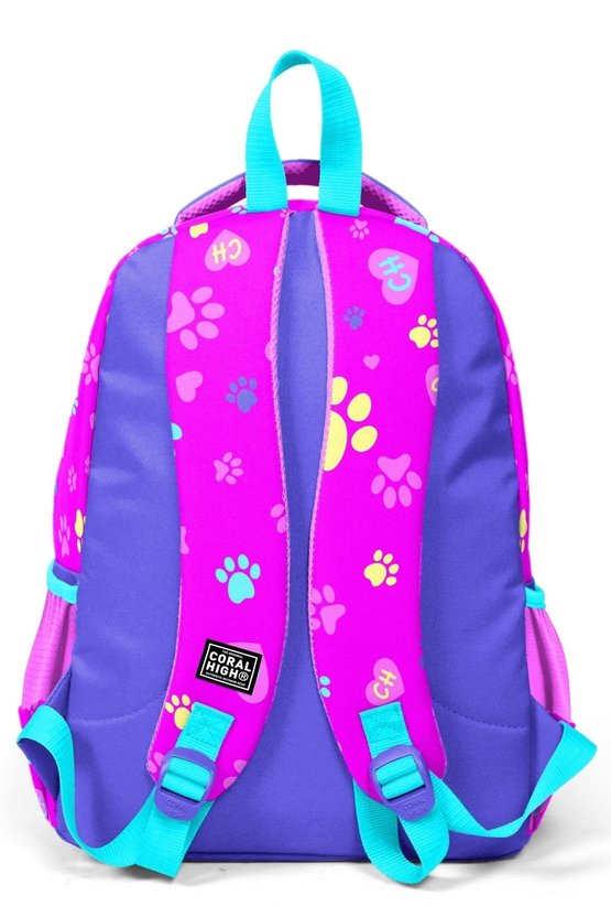 Kids Kedi Köpek Desenli Üç Bölmeli  3lü Set Çanta