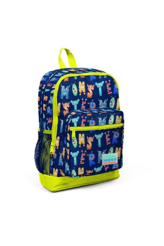 Kids Lacivert Neon Sarı Monster Desenli 3’lü Okul Çanta Seti SET0123726