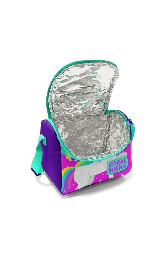 Kids Mor Su Yeşili Unicorn Desenli Usbli 3’lü Okul Çanta Seti SET0123415