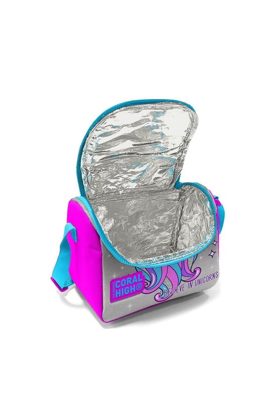 Kids Pembe Gümüş Simli Unicorn Desenli 3’lü Okul Çanta Seti SET0114383