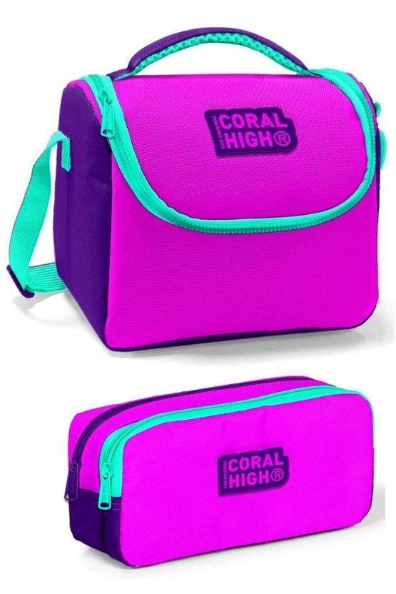 Ilkokul Çanta Takımı Pembe Mor Kız Çocuk Okul Çantası Seti