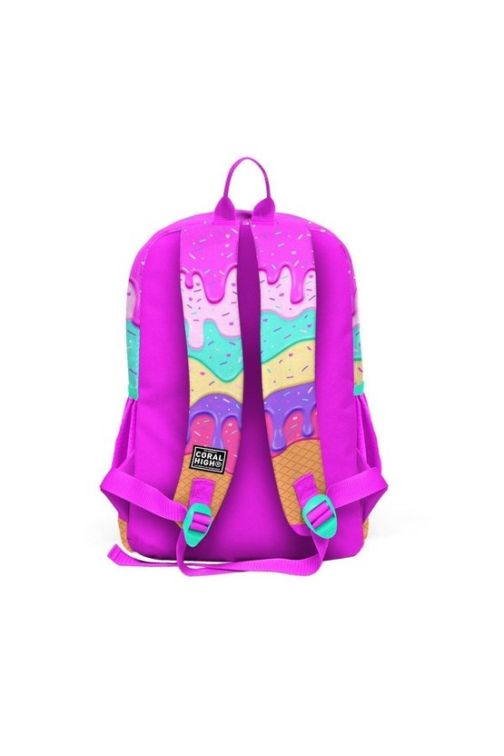 Kids Pembe Rengarenk Dondurma Desenli 2li Okul Çanta Seti