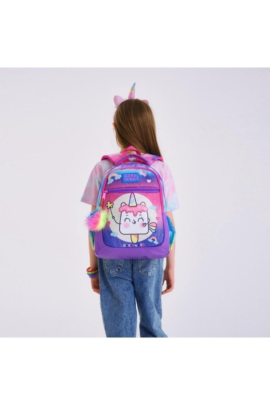 Kids Renkli Batik Unicorn Dondurma Desenli 2li Okul Çanta Seti GOSET0223480