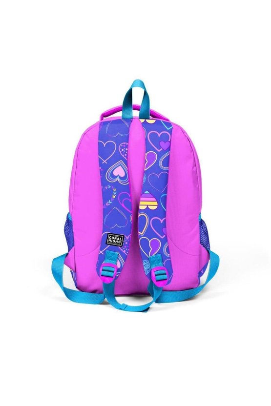 Kids Açık Pembe Lavanta Kalp Desenli 2liOkul Çanta Seti GOSET0223401